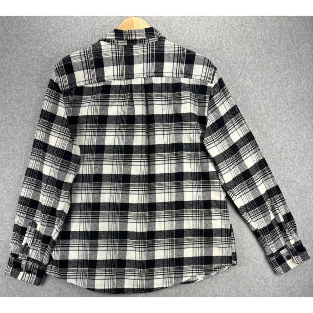 Telluride Flannel Shirt Mens XL Black White Plaid Cotton Workwear Lumberjack - Picture 13 of 13